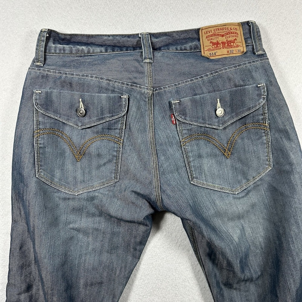 Levis Jeans Mens 32x30‎ Light Blue Denim Slim Straight Button Pockets Baggy Y2K - Picture 3 of 10